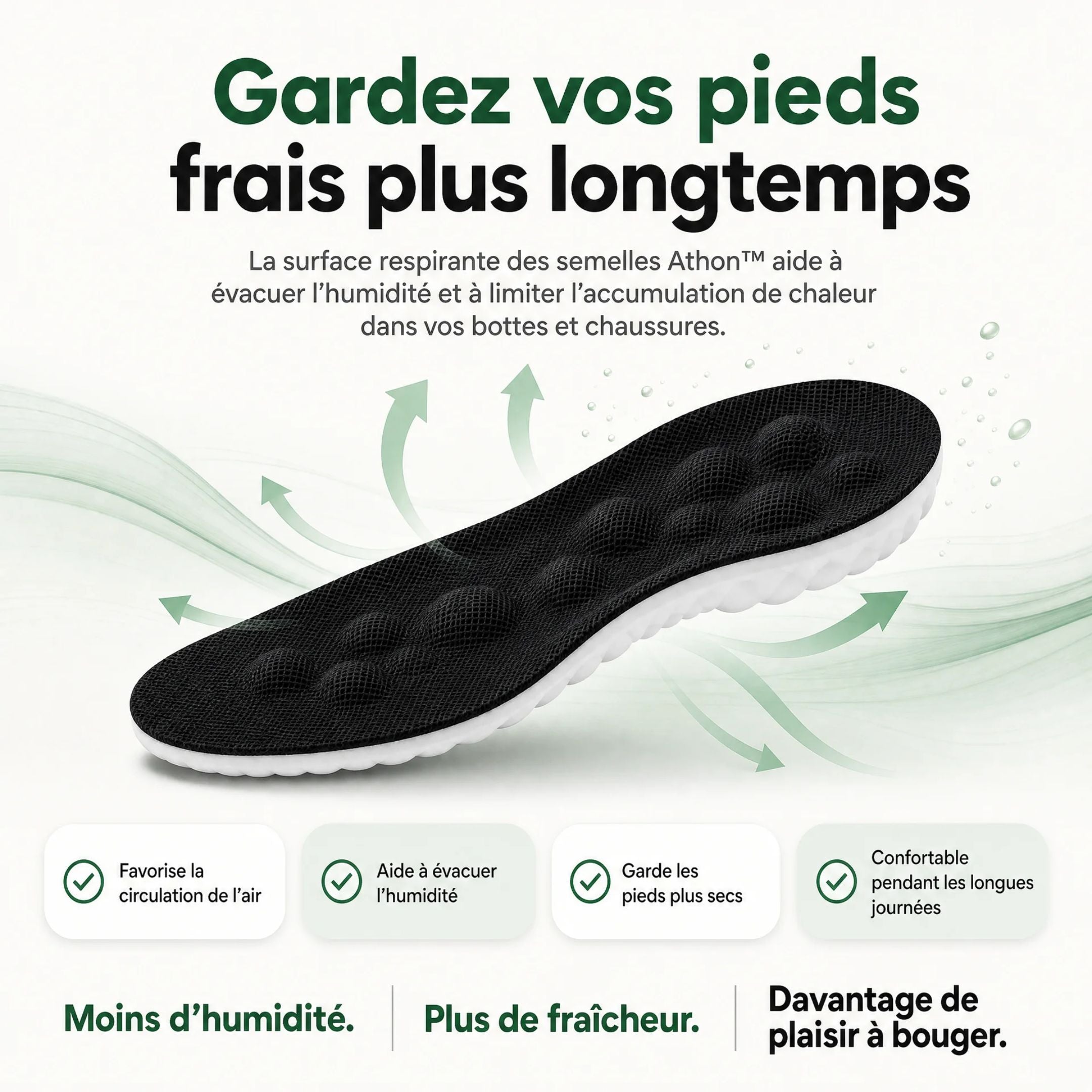 Athon™ – Semelles massantes pour chasse, pêche et randonnée