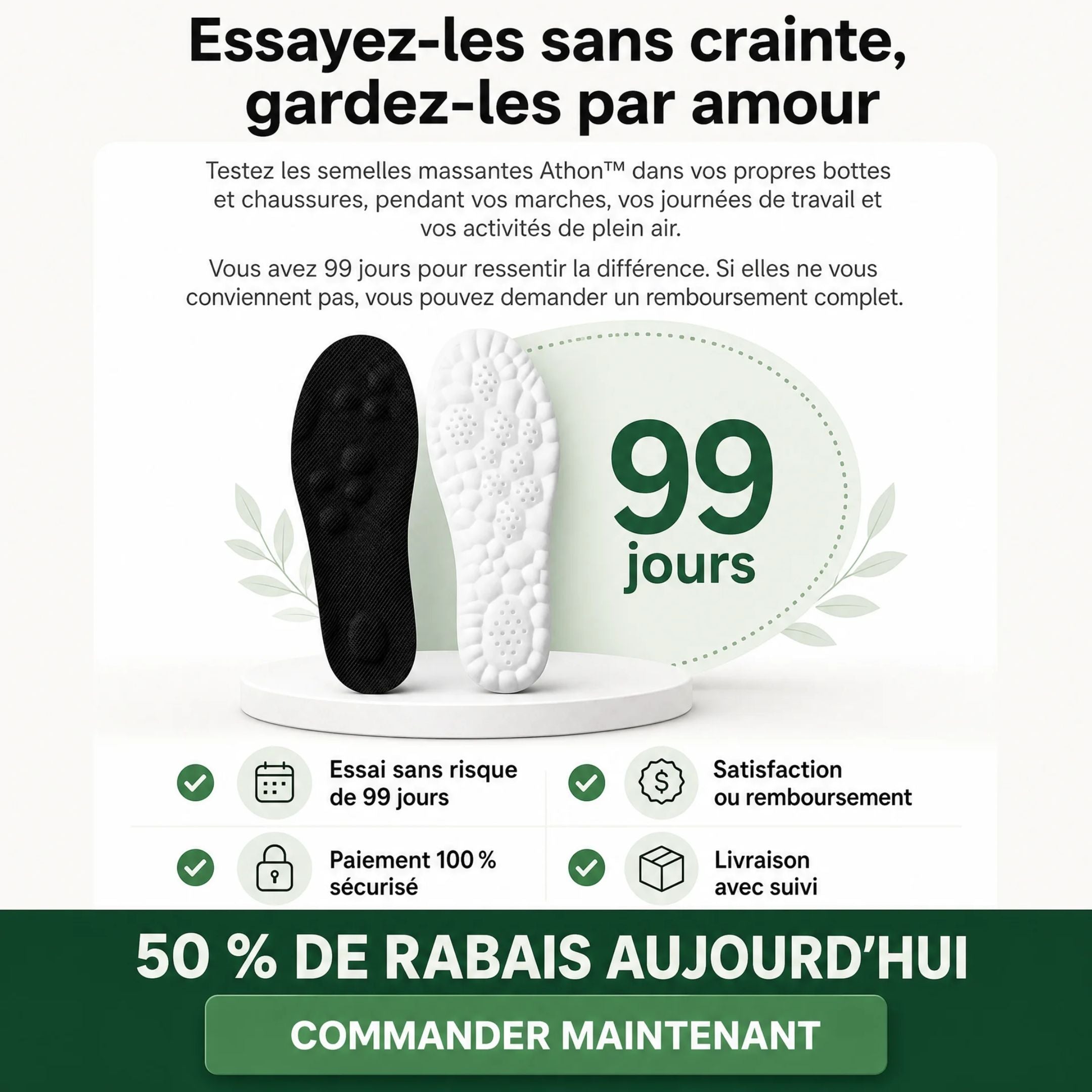 Athon™ – Semelles massantes pour chasse, pêche et randonnée